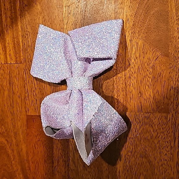 JoJo Siwa, Beautiful girls heavy duty large glitter bow. Purple and irredescent - Picture 3 of 3